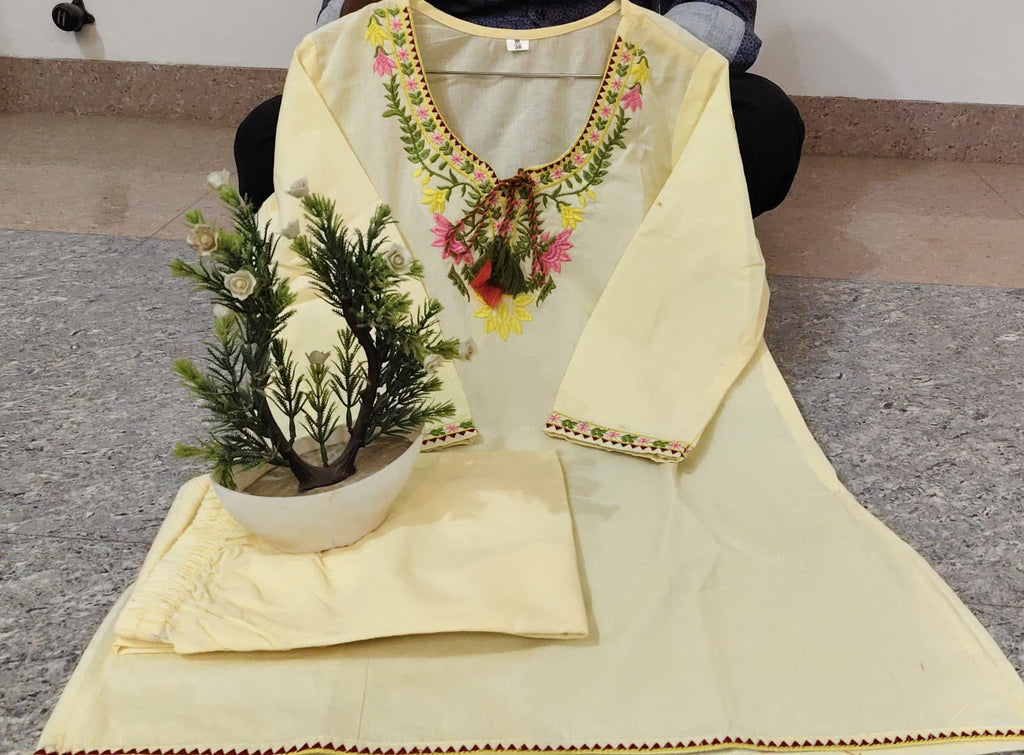 Premium Embroidered Cotton Slub Co-ord Set