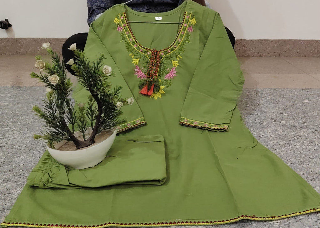 Premium Embroidered Cotton Slub Co-ord Set
