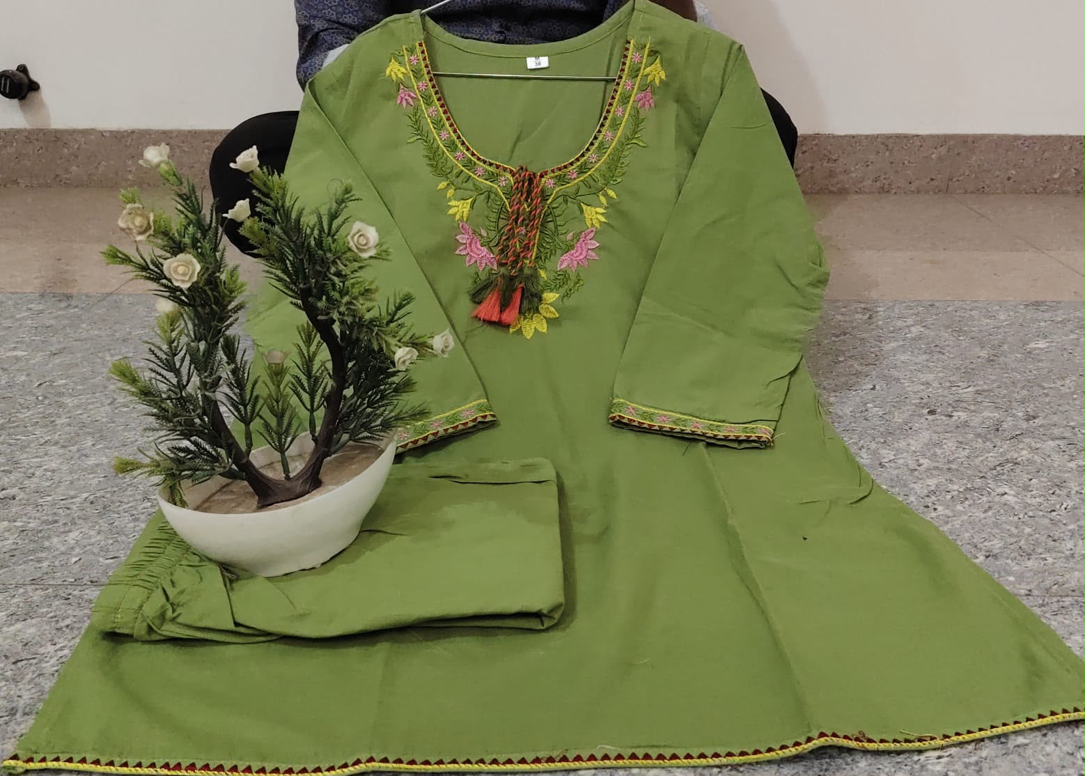 Premium Embroidered Cotton Slub Co-ord Set