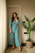 Premium Embroidered Cotton Slub Co-ord Set