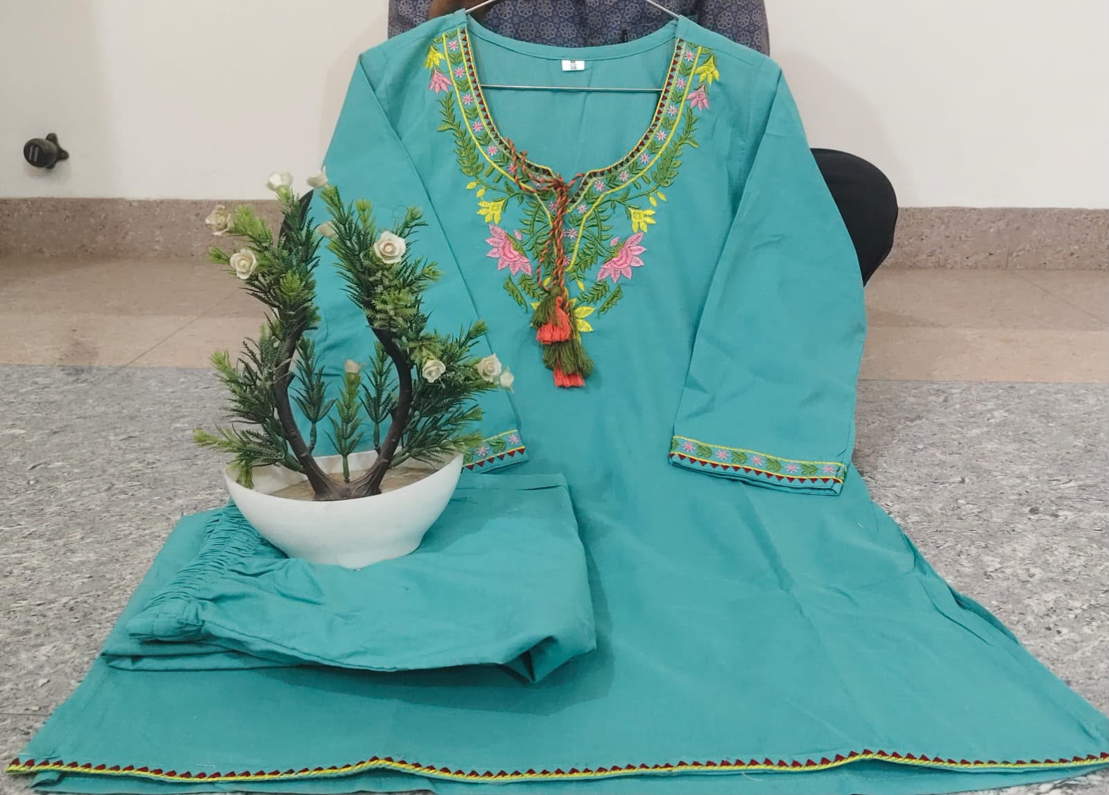 Premium Embroidered Cotton Slub Co-ord Set