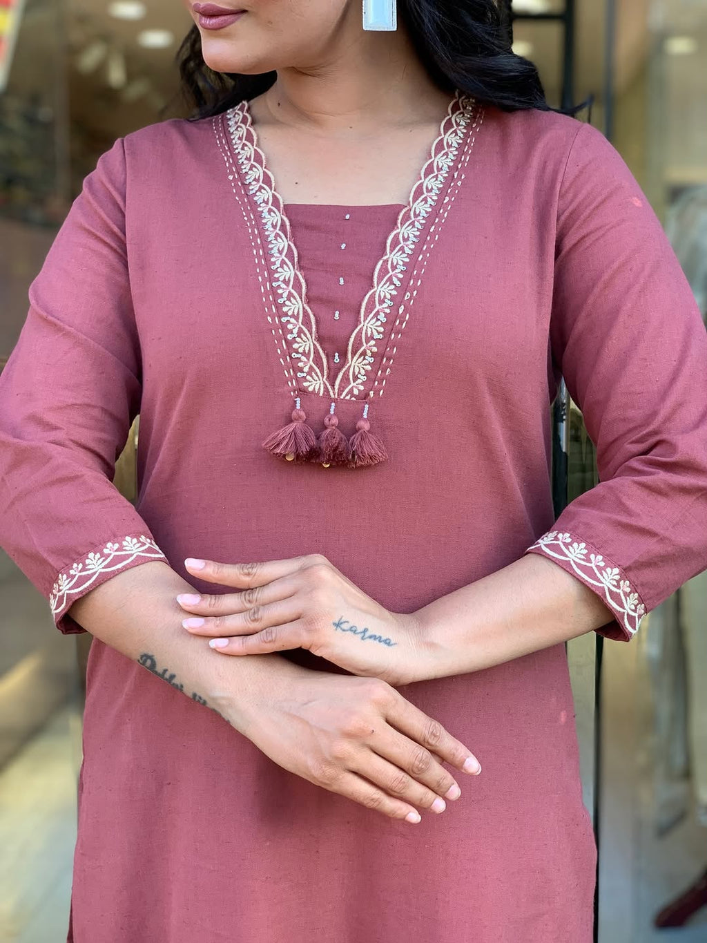 Pure Cotton Embroidered A-Line Suit Set with Malmal Dupatta