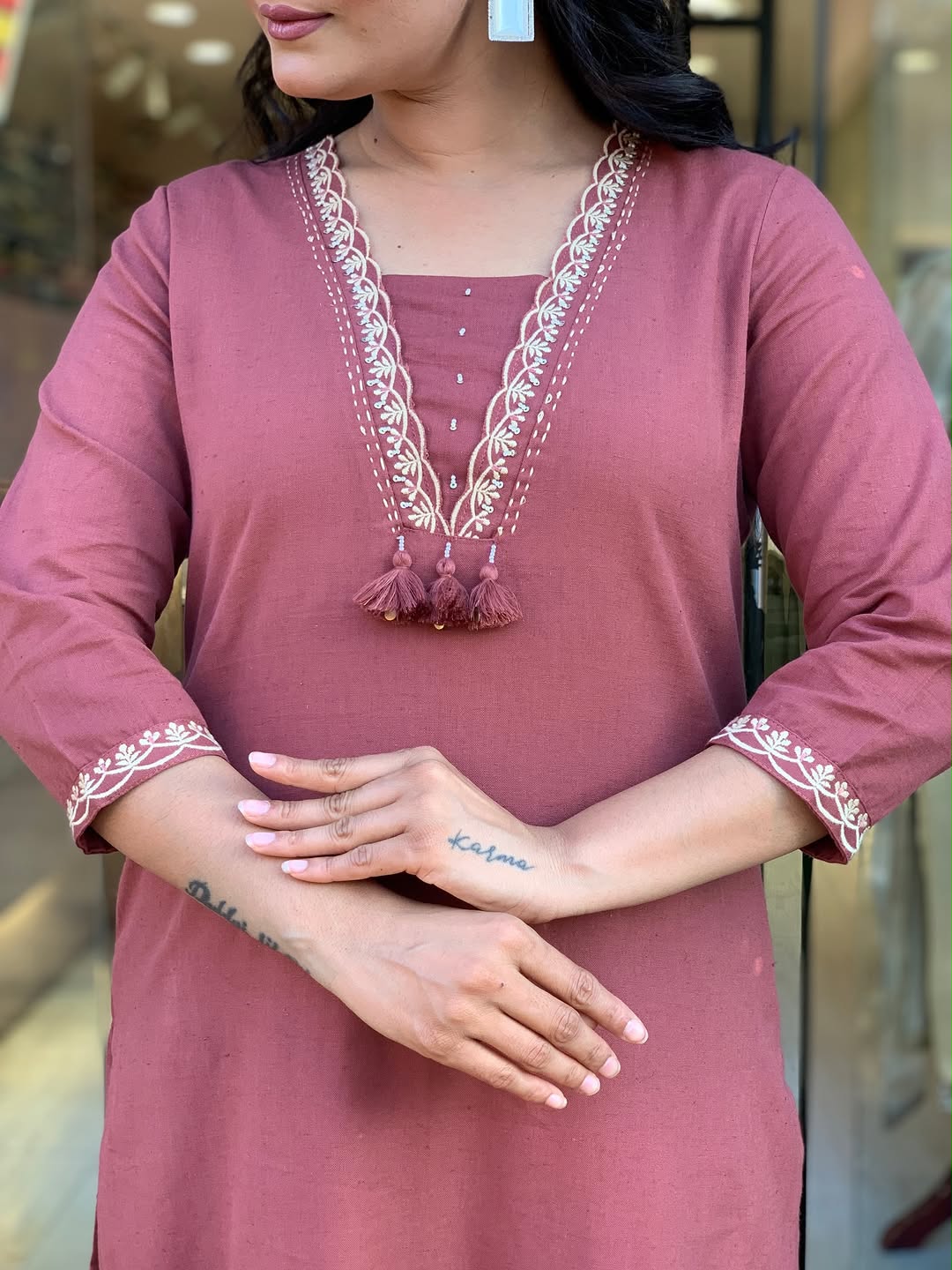 Pure Cotton Embroidered A-Line Suit Set with Malmal Dupatta