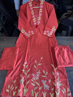 Premium Heavy Cotton Embroidered Kurti Set with Dupatta