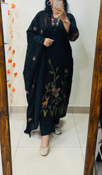 Premium Heavy Cotton Embroidered Kurti Set with Dupatta