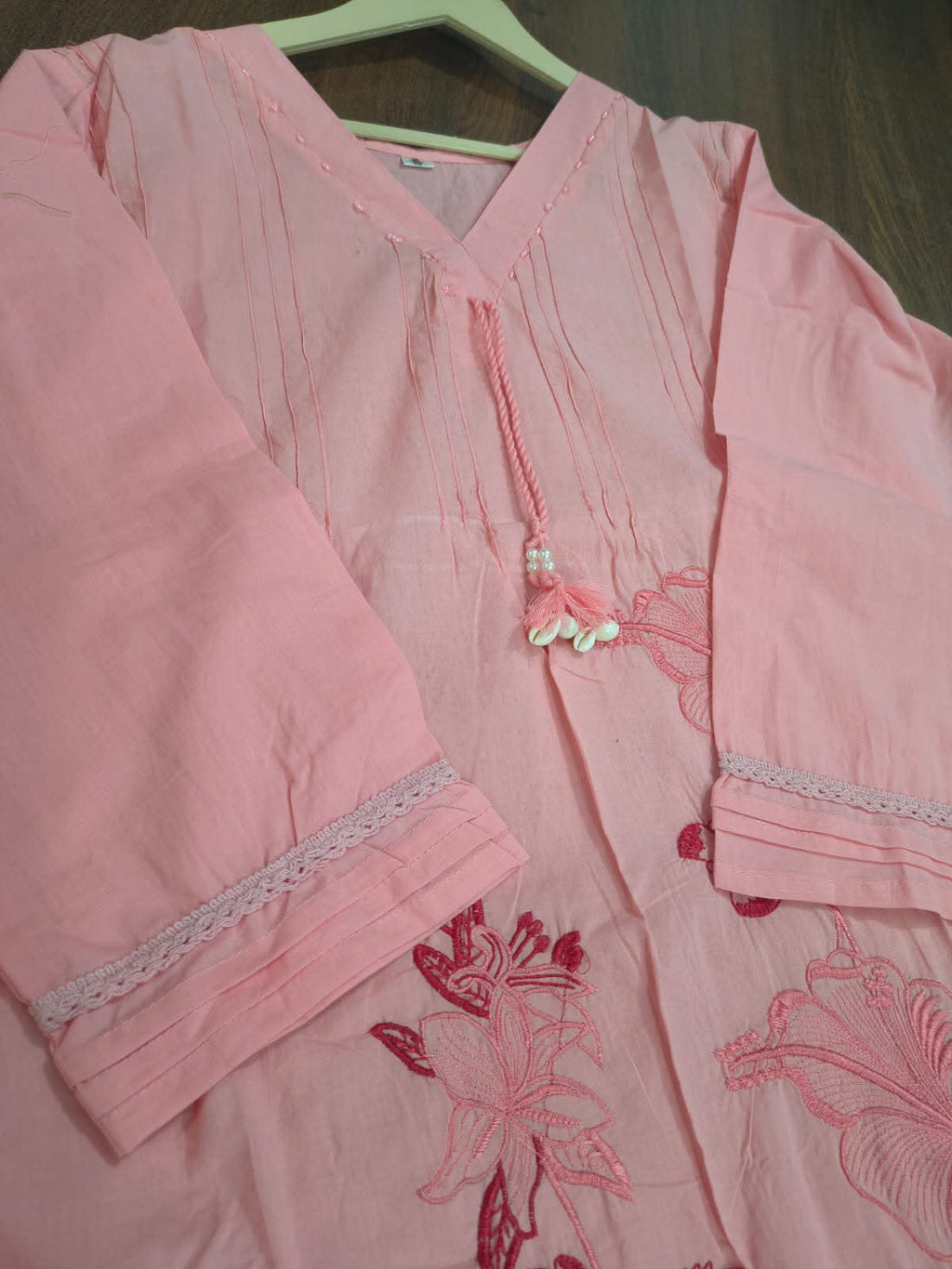 Elegant Pure Cotton Embroidered Kurta Suit Set