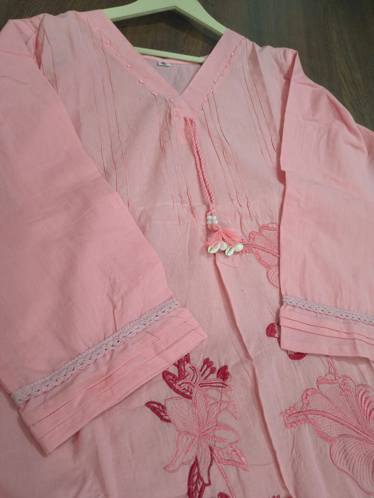 Elegant Pure Cotton Embroidered Kurta Suit Set