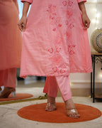 Elegant Pure Cotton Embroidered Kurta Suit Set