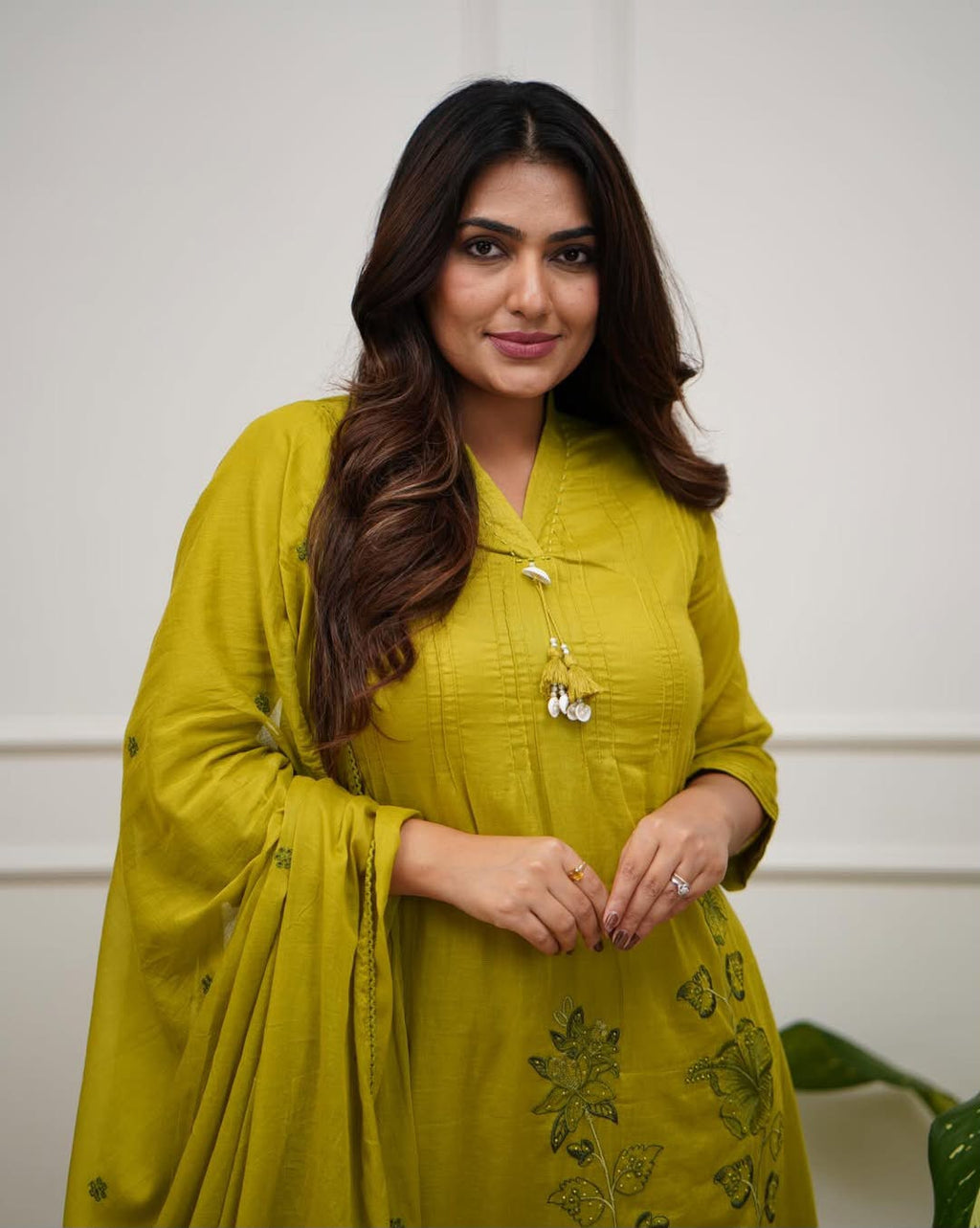 Elegant Pure Cotton Embroidered Kurta Suit Set