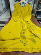 Elegant Pure Cotton Embroidered Kurta Suit Set