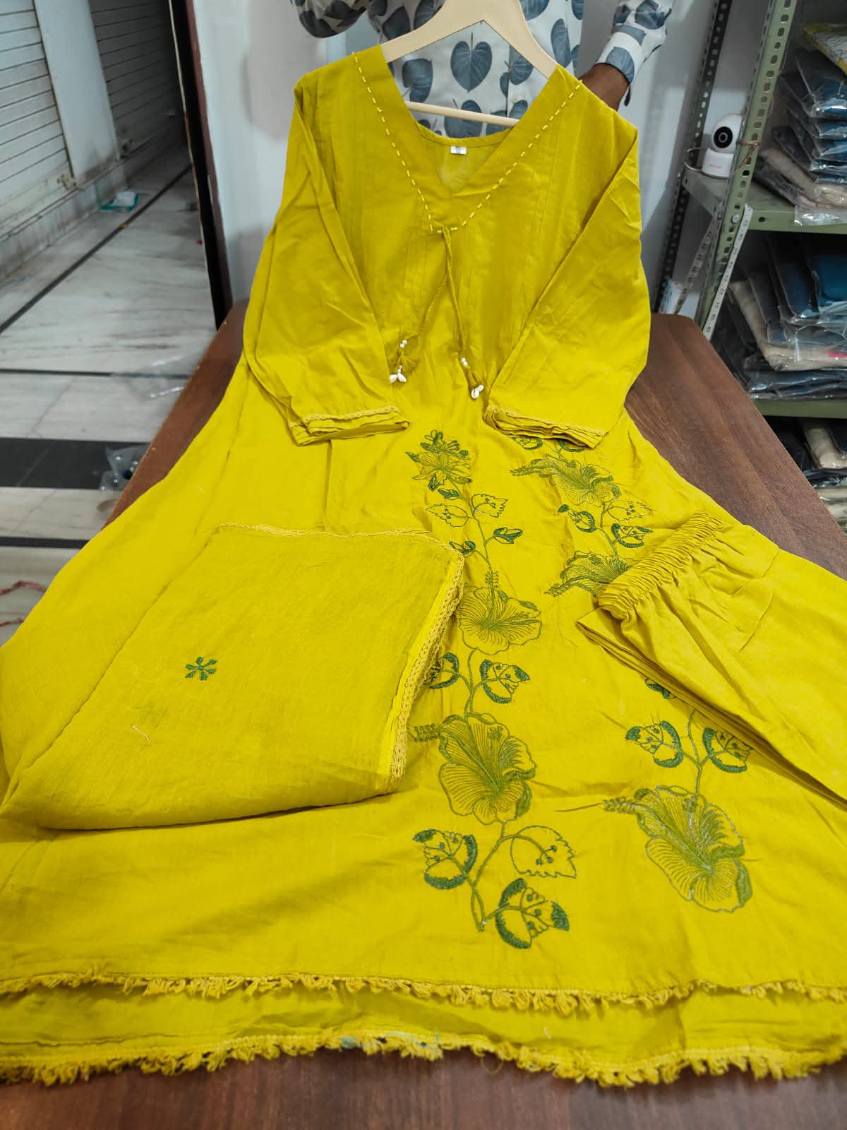 Elegant Pure Cotton Embroidered Kurta Suit Set