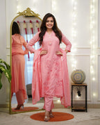 Elegant Pure Cotton Embroidered Kurta Suit Set