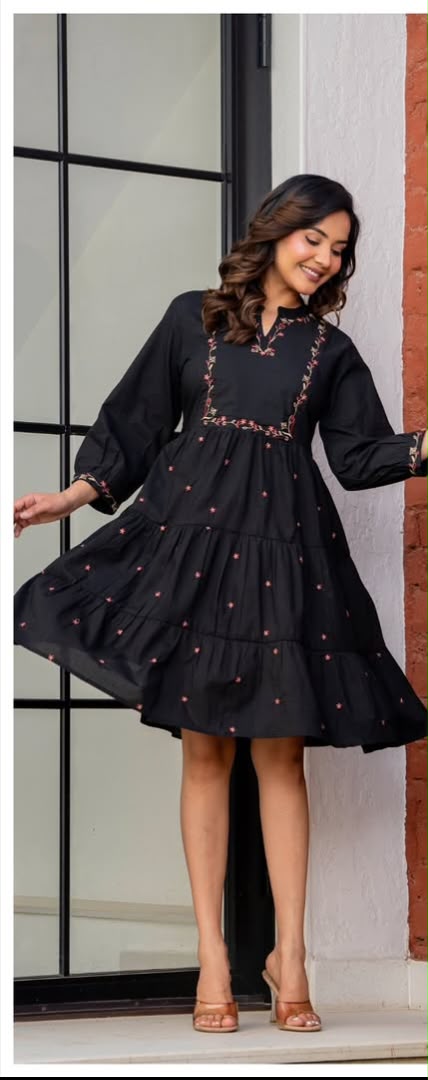✨ Beautiful Cotton Embroidered Midi Dress