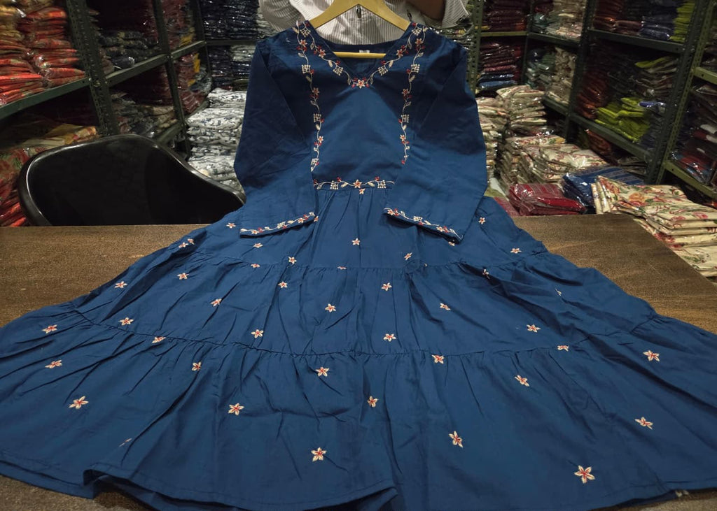 ✨ Beautiful Cotton Embroidered Midi Dress