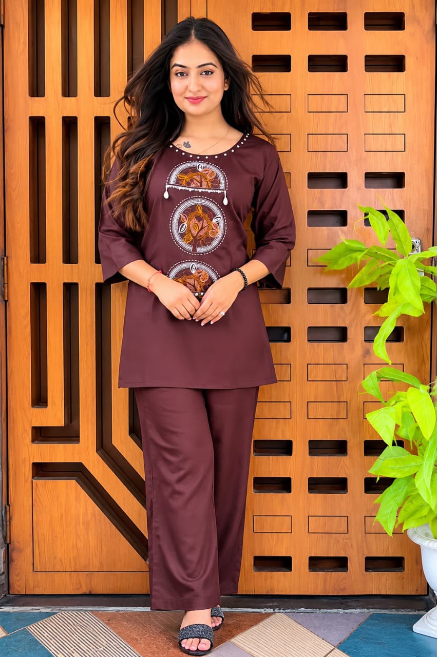 Premium Cotton Embroidered Summer Co-ord Set