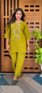 Premium Cotton Embroidered Summer Co-ord Set