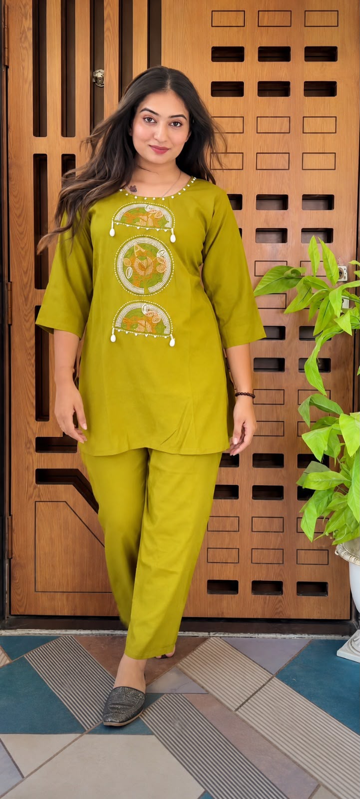 Premium Cotton Embroidered Summer Co-ord Set