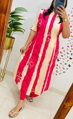 Premium Floral Fine Cotton A-Line Co-ord Set (Kurti with Palazzo/Pant)