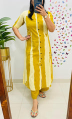 Premium Floral Fine Cotton A-Line Co-ord Set (Kurti with Palazzo/Pant)