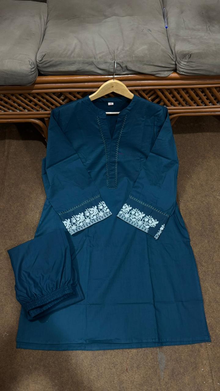 Blue Embroidered Co-ord Set