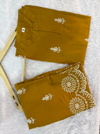 Elegance in Hand-Block: Cotton Hand-Embroidered Co-Ord Set