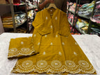 Elegance in Hand-Block: Cotton Hand-Embroidered Co-Ord Set
