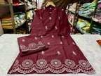 Elegance in Hand-Block: Cotton Hand-Embroidered Co-Ord Set
