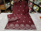 Elegance in Hand-Block: Cotton Hand-Embroidered Co-Ord Set