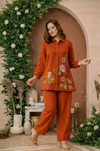 Premium Cotton Flex Embroidered Co-ord Set
