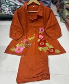 Premium Cotton Flex Embroidered Co-ord Set