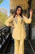 Women's Premium Cotton Embroidered Co-Ord Set with Pant (All Seasons)
