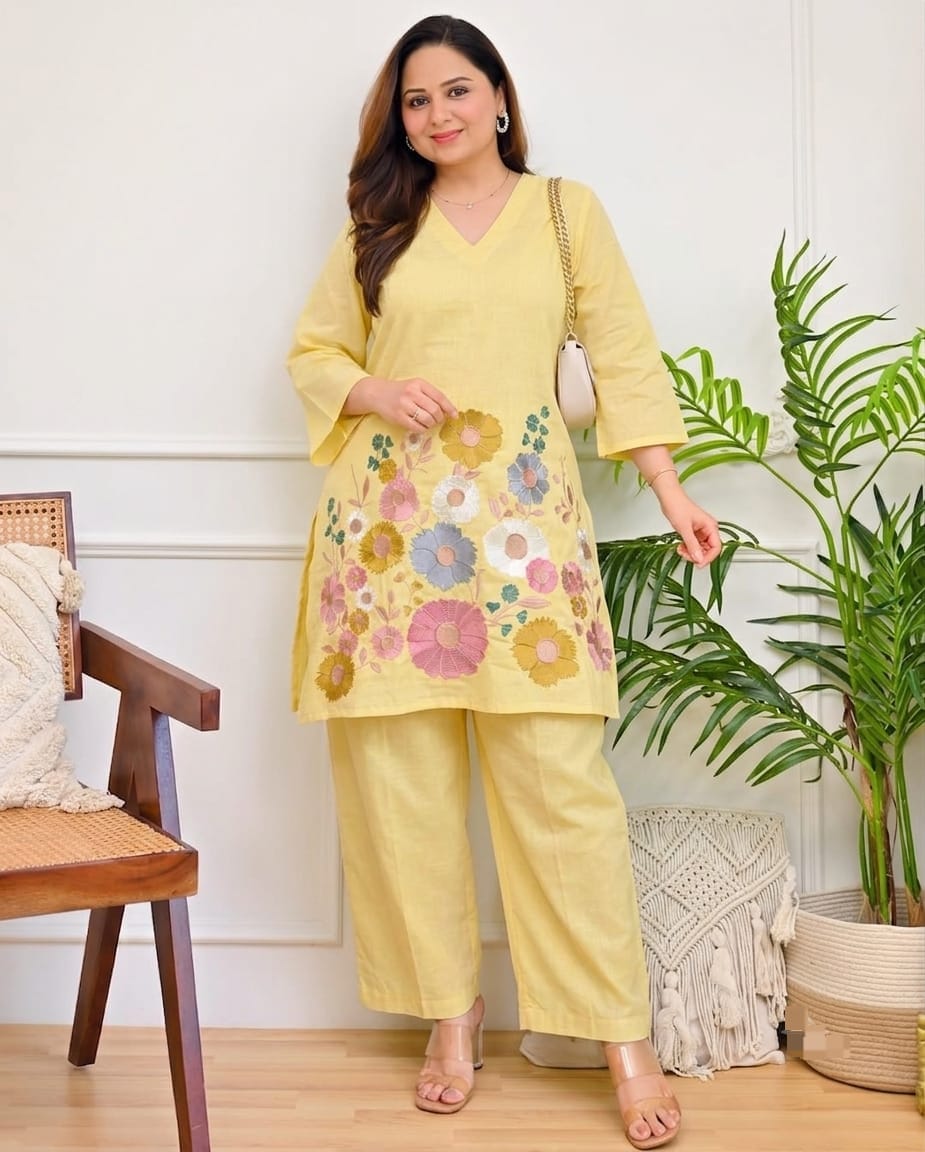 Thread Work Embroidered Co-ord Set