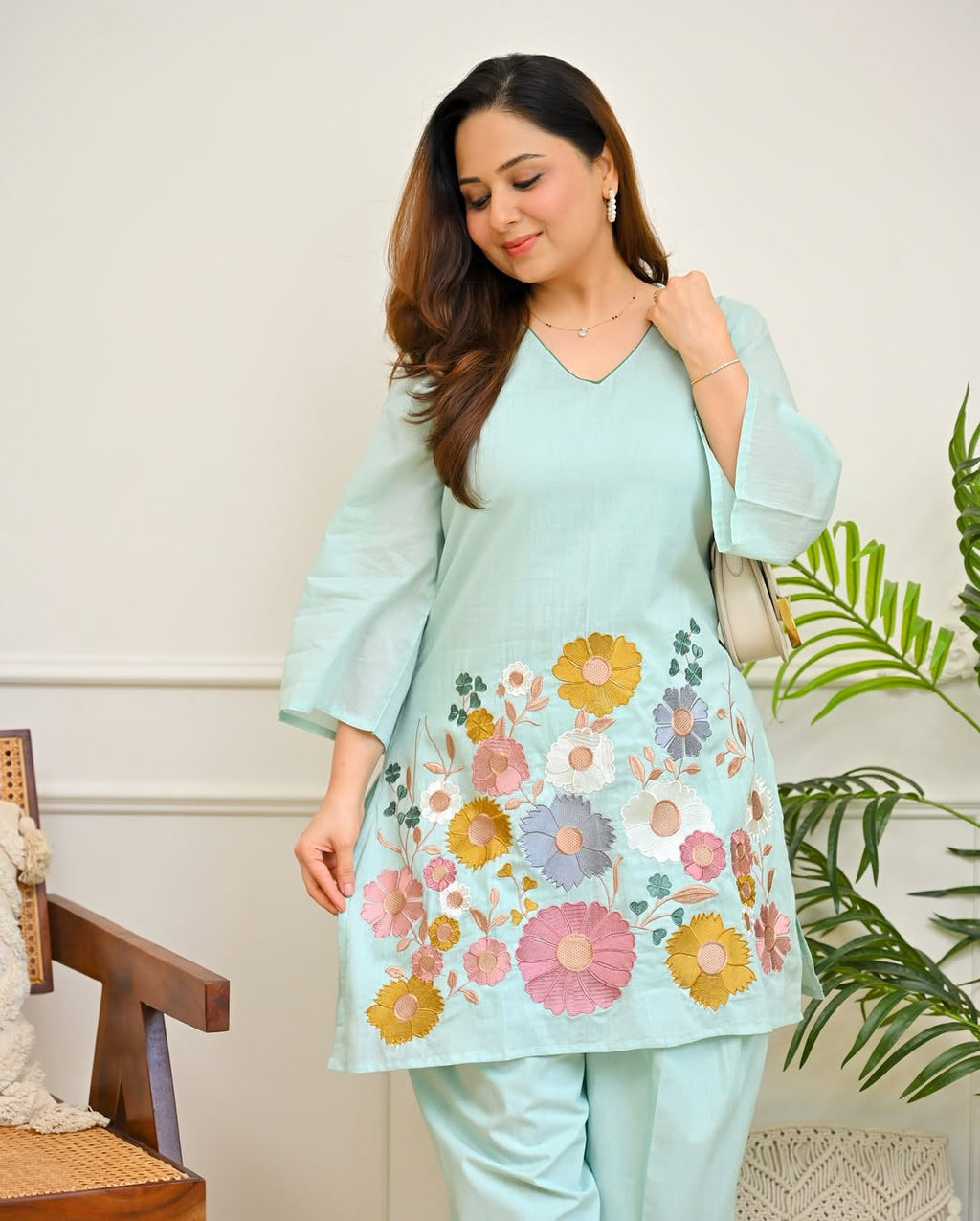 Thread Work Embroidered Co-ord Set
