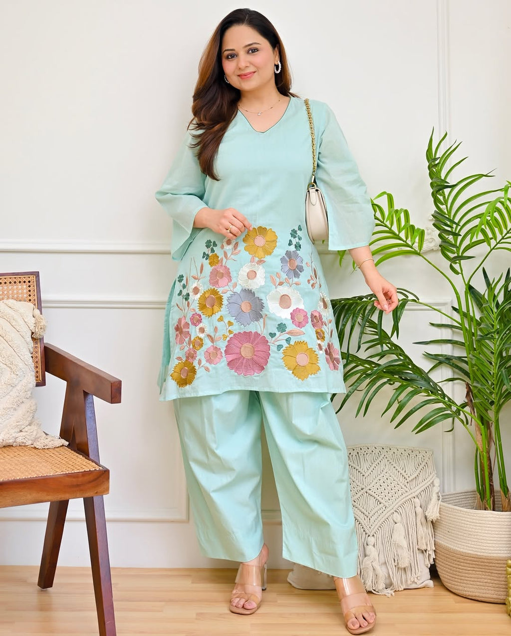 Thread Work Embroidered Co-ord Set