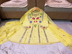 Festive Floral Embroidered Kalidar Cotton Kurti Set with Flare Palazzo & Dupatta
