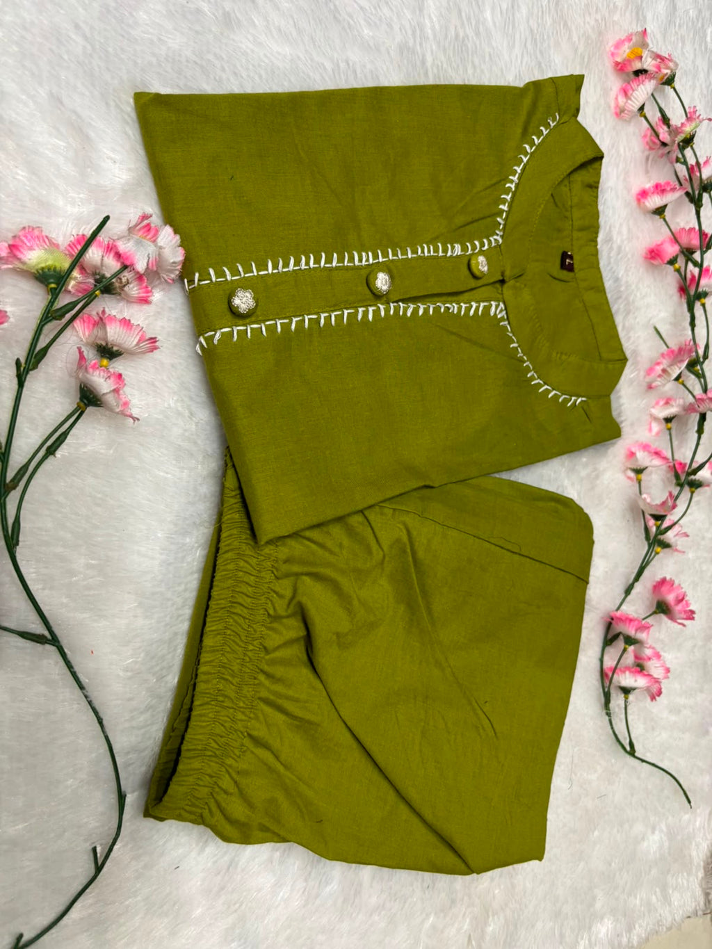 Women's All-Season Premium Cotton Embroidered Co-Ord Set with Pocket Palazzo