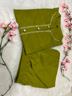 Women's All-Season Premium Cotton Embroidered Co-Ord Set with Pocket Palazzo