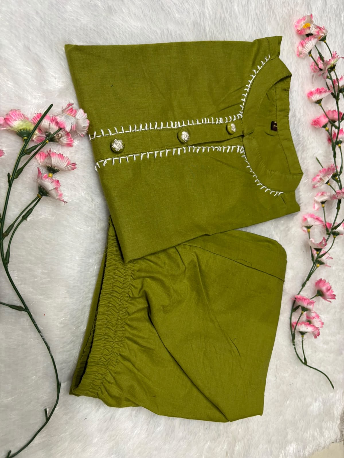 Women's All-Season Premium Cotton Embroidered Co-Ord Set with Pocket Palazzo