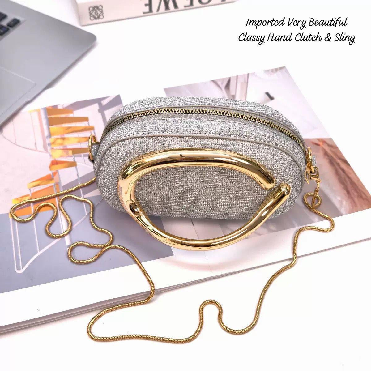 IMPORTED HAND CLUTCH WITH SLING BAG