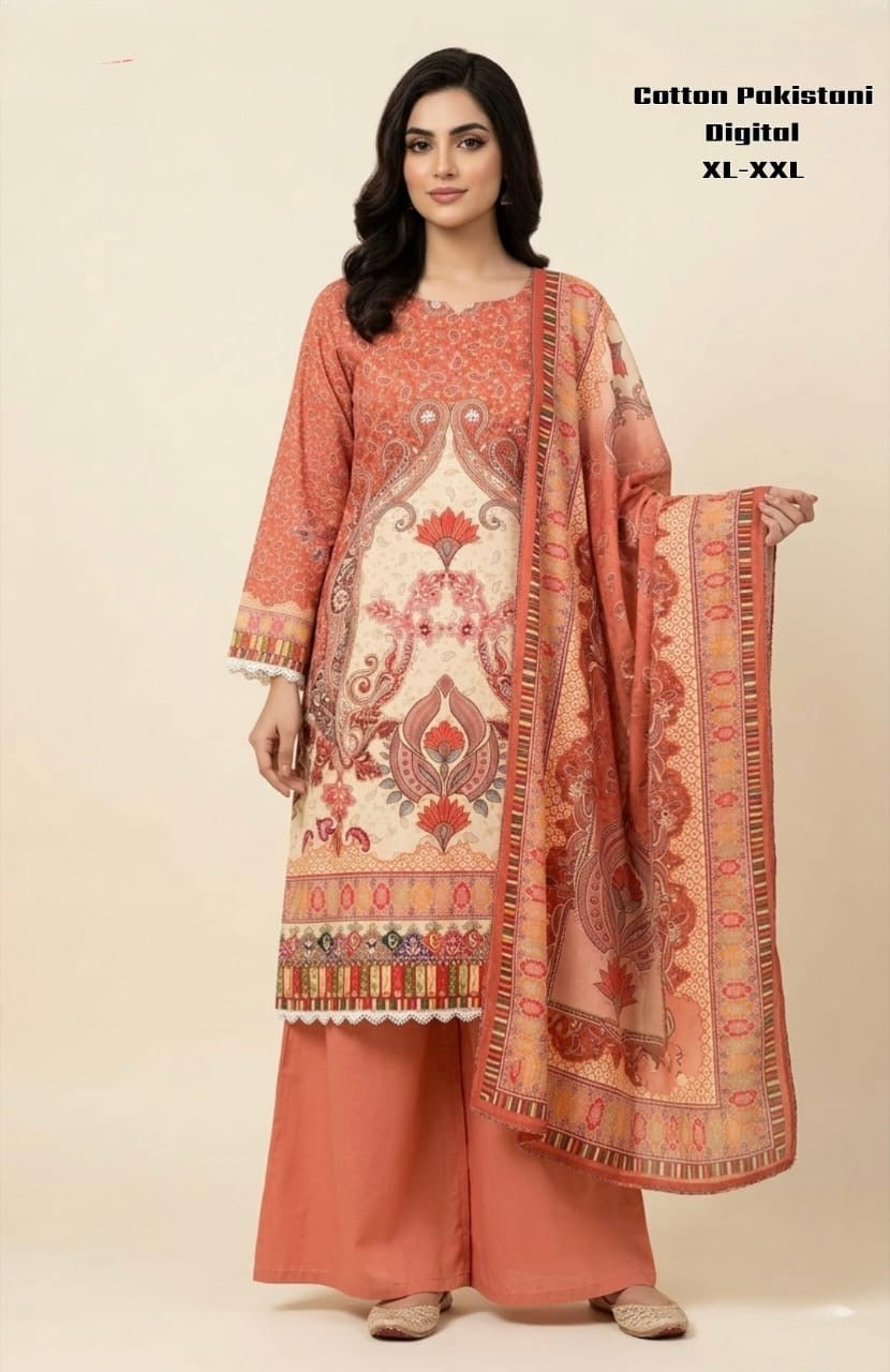 Premium Pure Cotton Pakistani Print Suit Set !