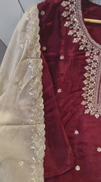 Stitched Pure Silk Suit