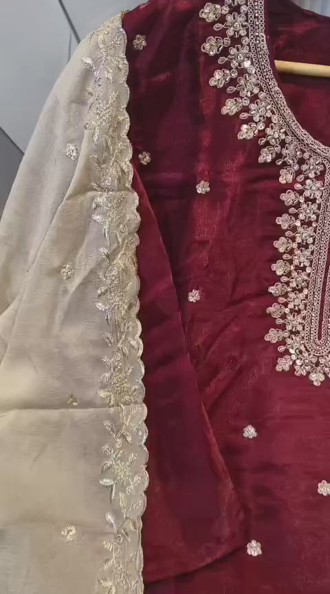 Stitched Pure Silk Suit