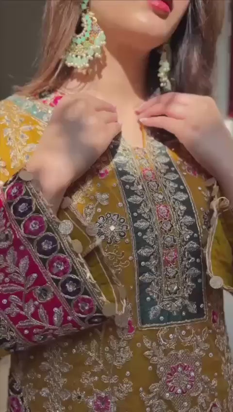 Premium Georgette Real Mirror and Embroidery ✨