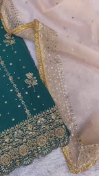 Georgette Heavy Sequence Work Unstiched Suit