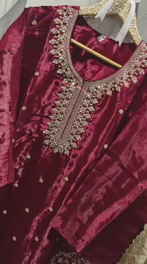 Stitched Pure Silk Suit